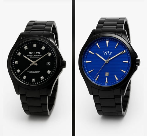 Luxury Dual Watch Offer – Rolex Style & Vitz Blue Edition (7 Days Only!)